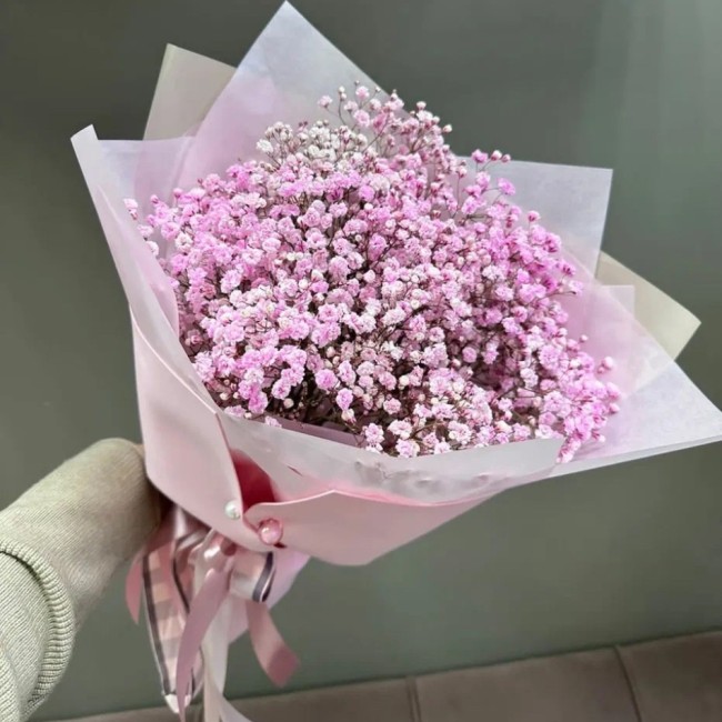 Букет цветов "Букет из розовой гипсофилы"